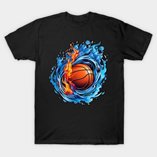 Abstract Burning Basketball Ball T-Shirt